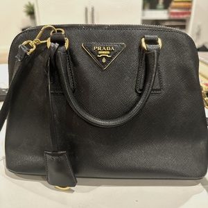 PRADA Saffiano Lux Nero Black Bag with Adjustable Strap